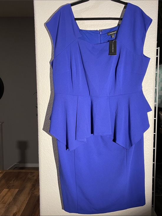 Lane Bryant Dresses & Skirts - Lane Bryant Cobalt Blue Peplum Midi Dress Sz 20